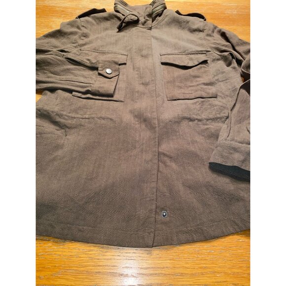 Thread & Supply Brown Military Style Jacket With Button & Zipper Closure Size Me - Picture 5 of 7